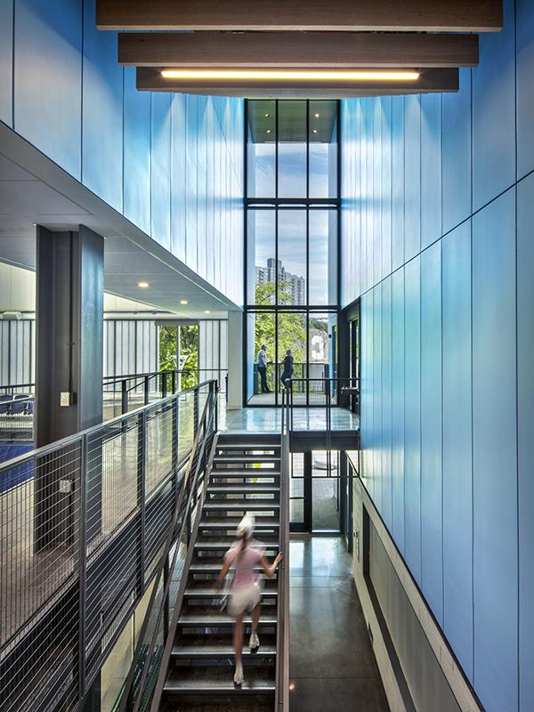 Stairwell in the tennis center